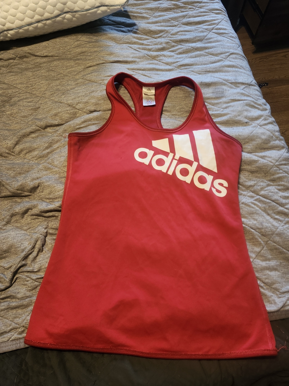 Adidas Red Racerback Tank with White Logo